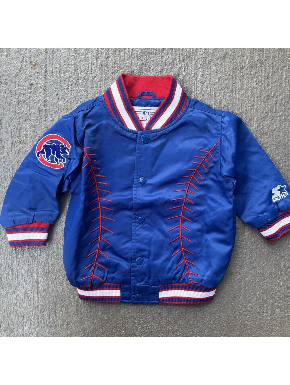Vintage Chicago Cubs starter baseball satin bomber jacket KIDS 18 Months